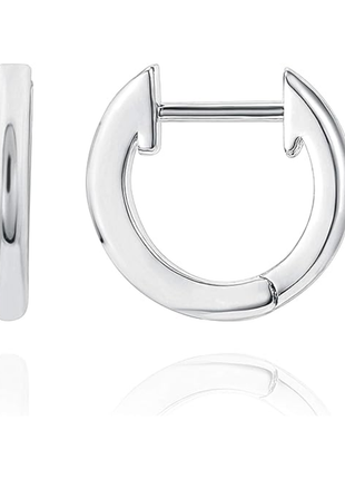 Classic Silver Huggie Hoop Earrings for Women Smooth high-polish finish By 2wist Designs