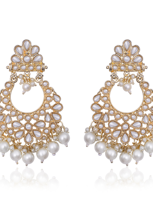 Pearl Accent Chandbali Earrings By 2wist Designs
