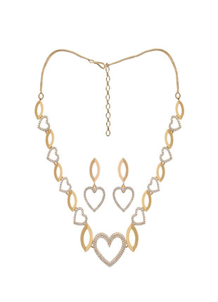 Interlocking Heart Marquise Links Necklace Set Pavé By 2wist Designs