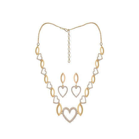 Interlocking Heart Marquise Links Necklace Set Pavé By 2wist Designs