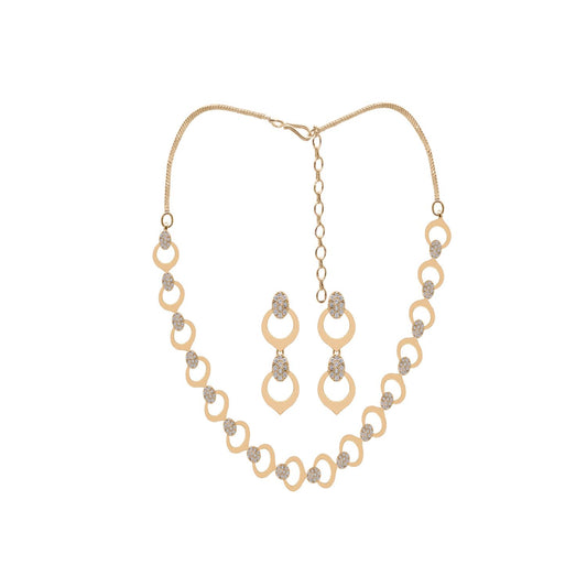Interlocking Circle Links Necklace Set