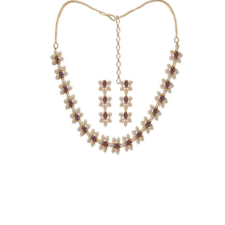 Sequential Smoky Color Star Motif Necklace Set By 2wist Designs