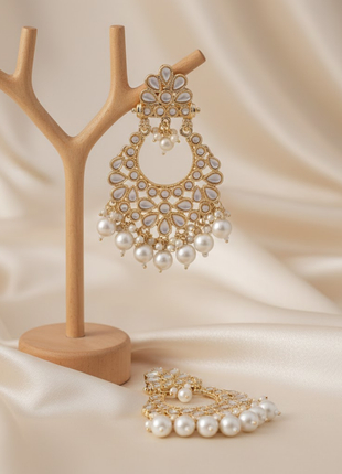 Pearl Accent Chandbali Earrings By 2wist Designs