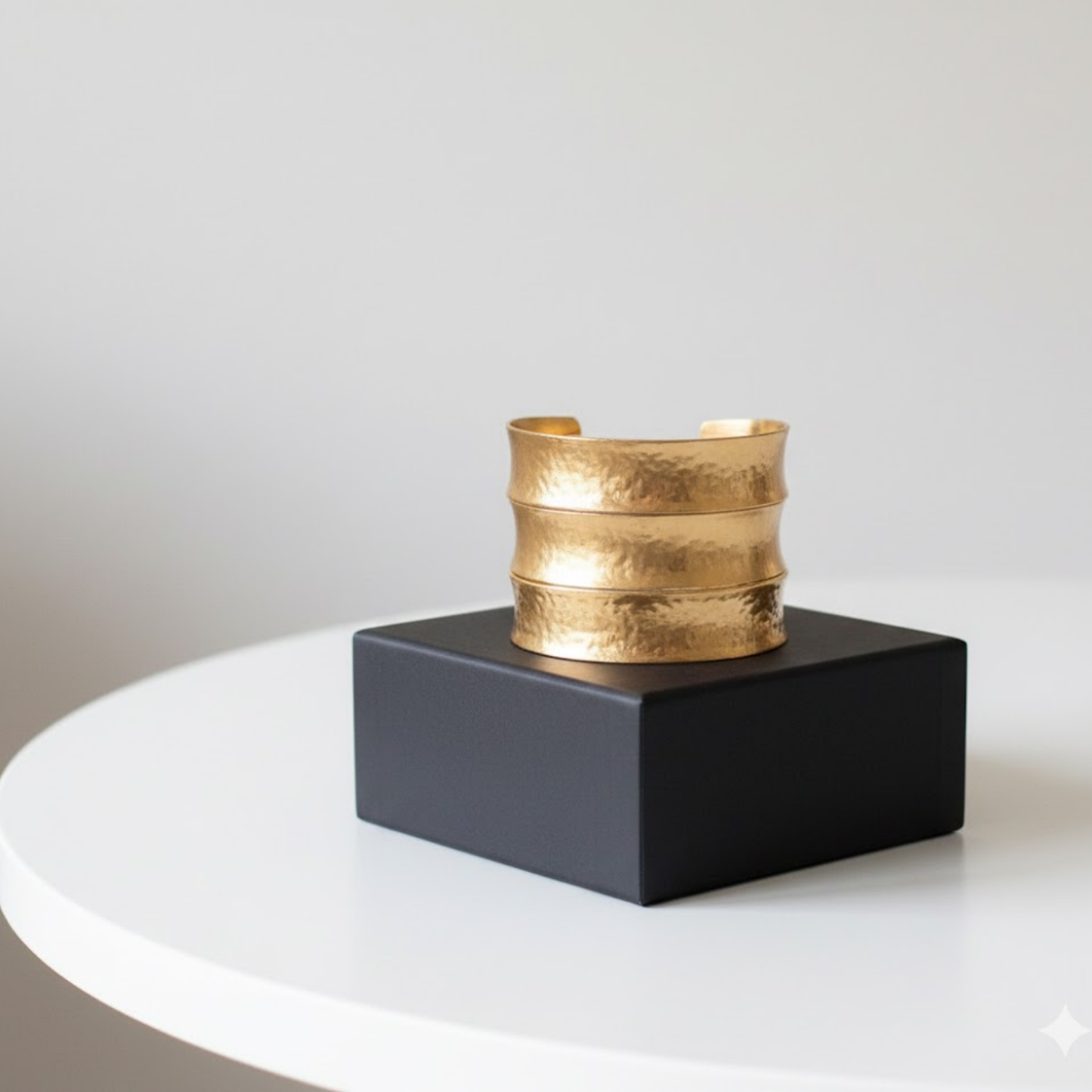 Hammered Gold Wide Cuff Bracelet