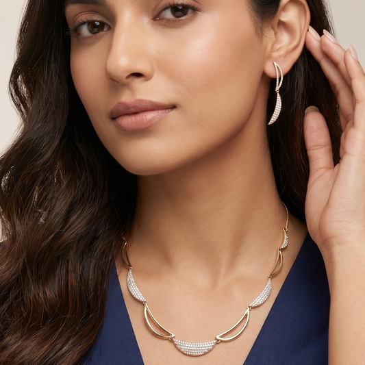 Crescent Moon Color Necklace Set
