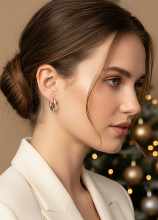 Classic Silver Huggie Hoop Earrings for Women Smooth high-polish finish By 2wist Designs