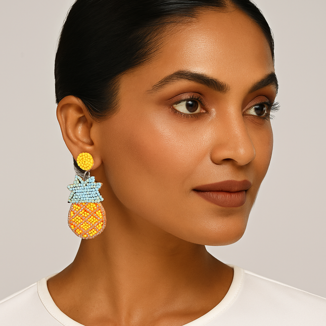 Pineapple Beaded Earrings
