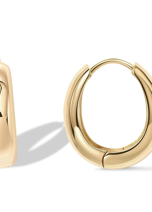 Chunky Gold Huggie Hoop Earrings for Women By 2wist Designs