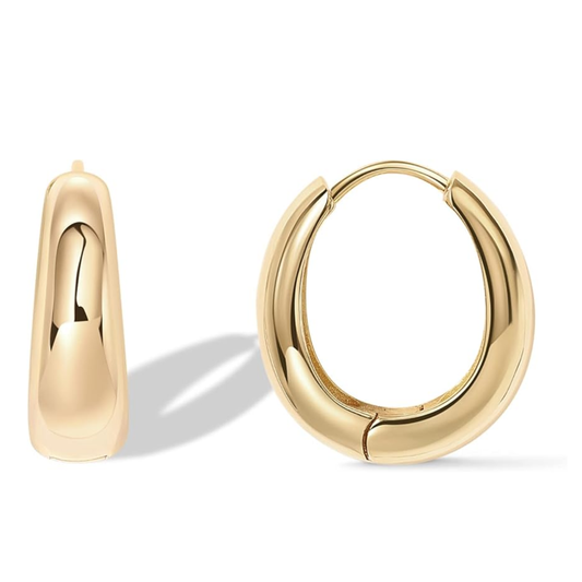 Chunky Gold Huggie Hoop Earrings