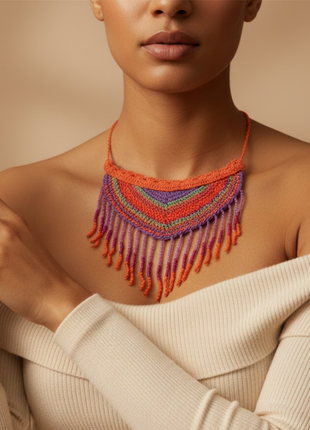 Bohemian Crochet Tassel Choker By 2wist Designs