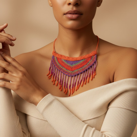 Bohemian Crochet Tassel Choker By 2wist Designs