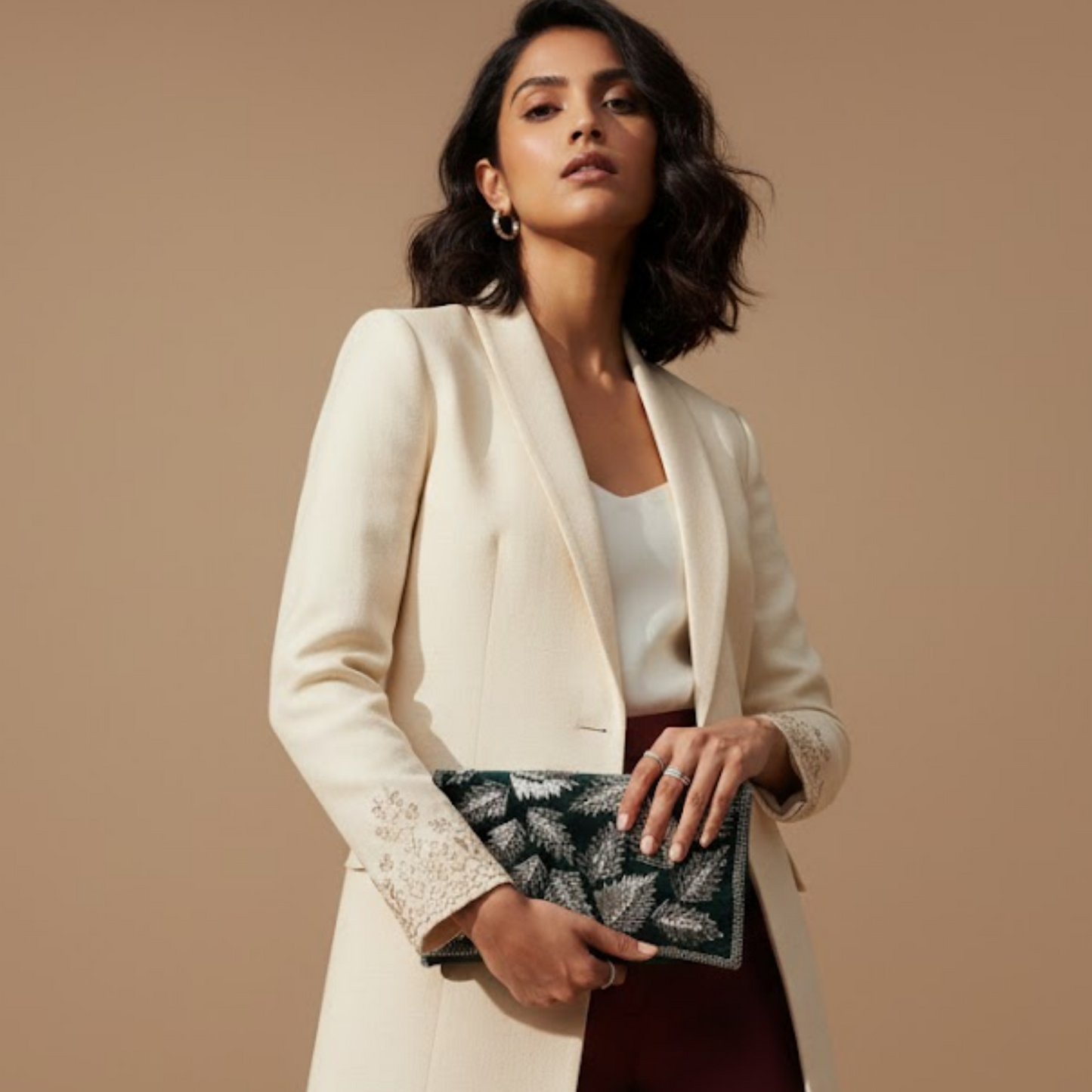 Velvet Zardosi Embroidered Clutch