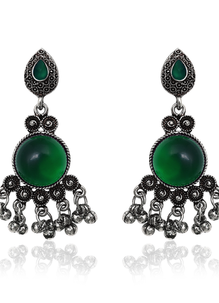 Green Stone Statement Earrings By 2wist Designs