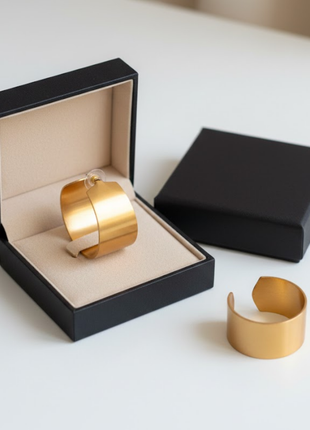 Hammered Gold Tone Wide Hoop Earrings By 2wist Designs