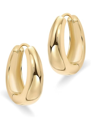 Chunky Gold Huggie Hoop Earrings for Women By 2wist Designs