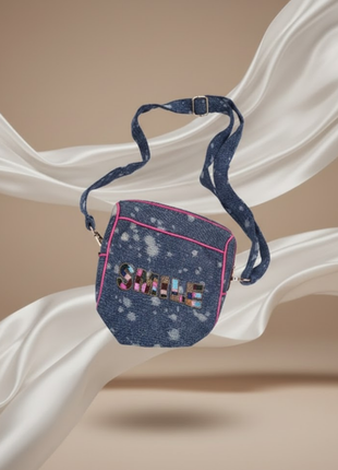 Denim Sling Bag Smile Patch By 2wist Designs