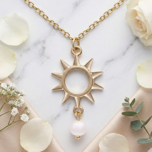 18K Gold Plated Sunburst Freshwater Pearl