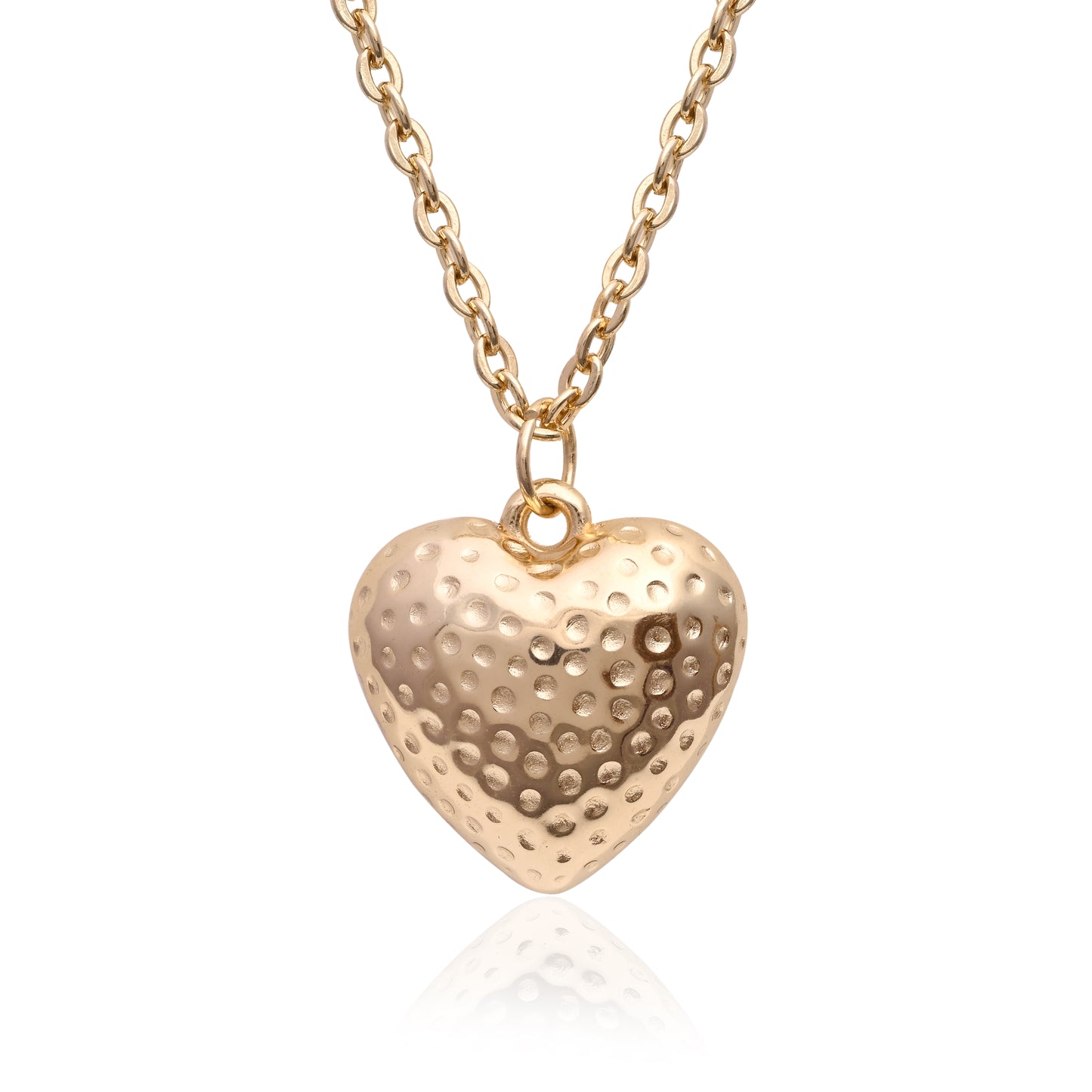 Hammered Heart Pendant Necklace for Women