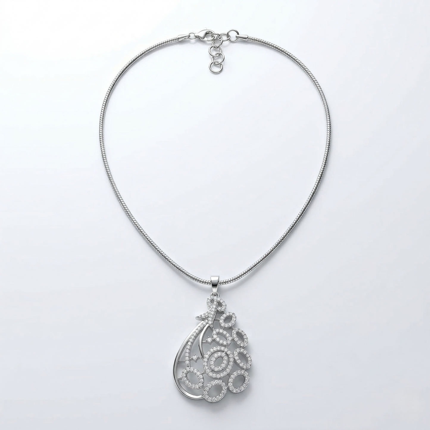 Elegant Filigree Stone Pendant Set