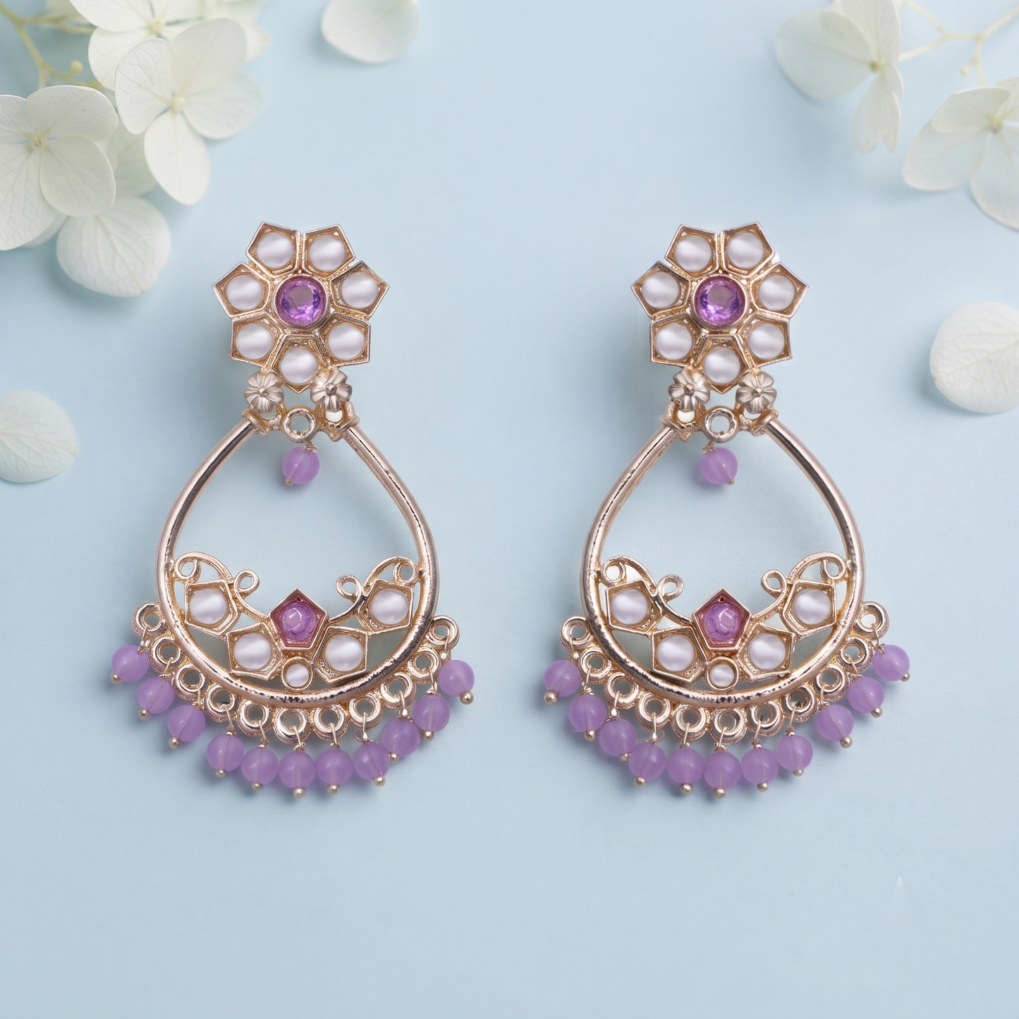 Lavender Stone Accent Earrings