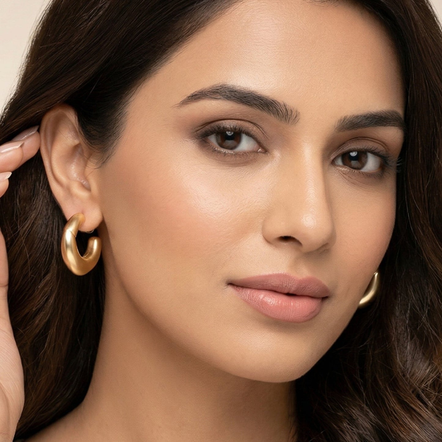 Gold Plated Circular Hoop