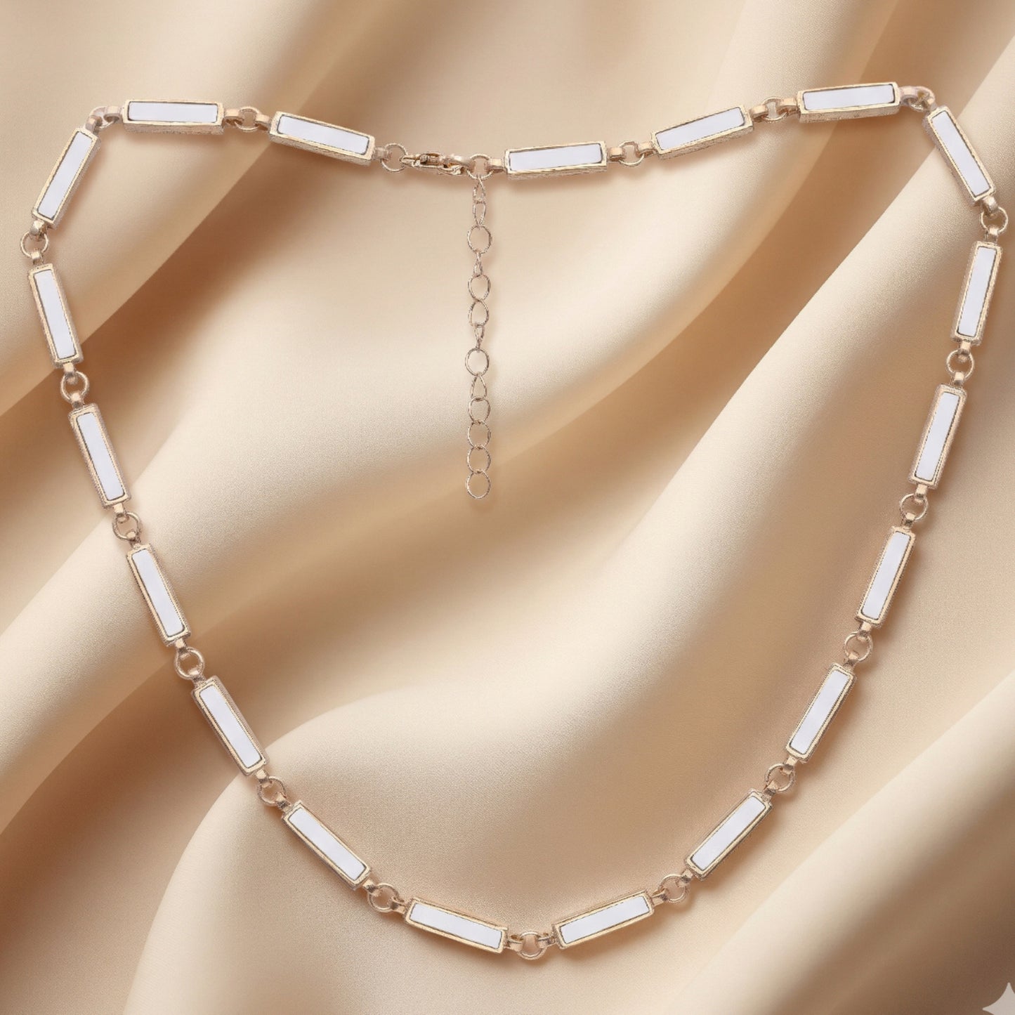 Gold Rectangular Link Necklace
