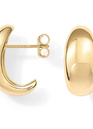 Exceptional Hoop Earrings Polished Chunky Bold Silhouette Golden Brass