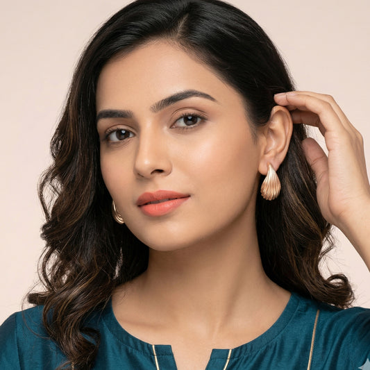 Rose Teardrop Stud