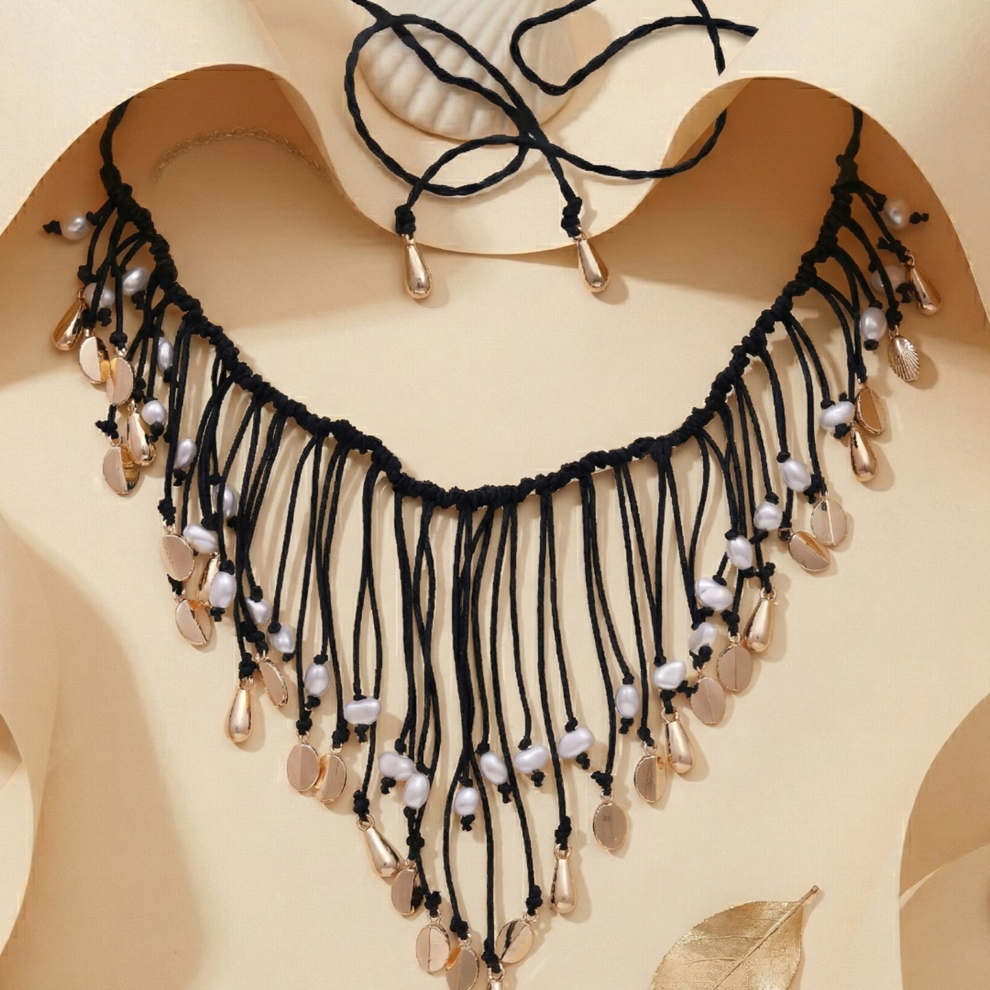 Handcrafted Beaded Fringe Tassel Necklace