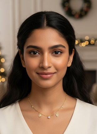 Shell Heart Link Necklace Pearl Accent By 2wist Designs