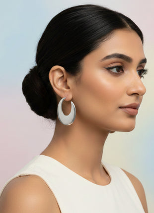 Silver Color Earrings Matte Resin Leather By 2wist Designs