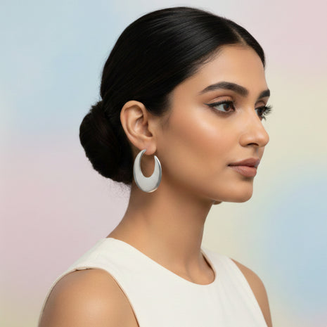 Silver Color Earrings Matte Resin Leather By 2wist Designs