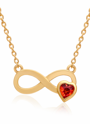 Infinity Heart Garnet CZ Necklace By 2wist Designs