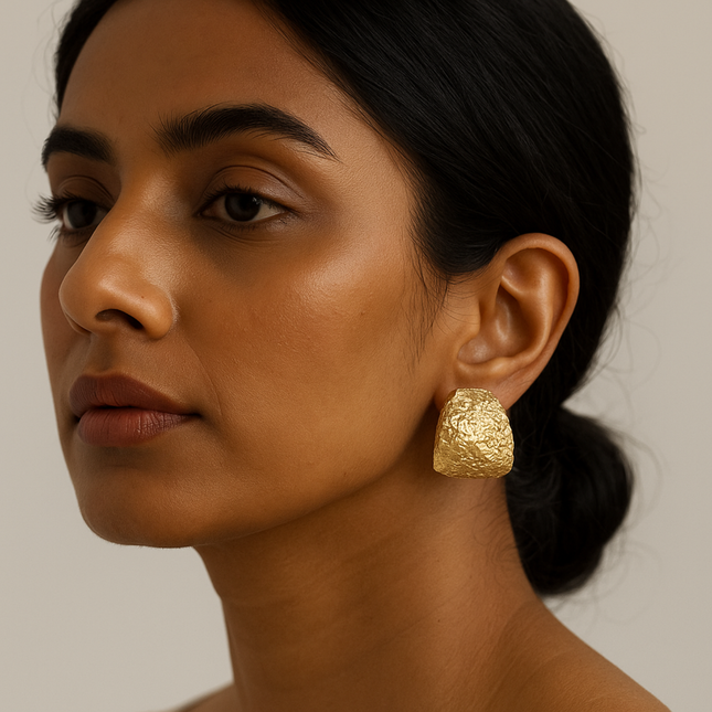 Crumpled Gold Hoop Earrings