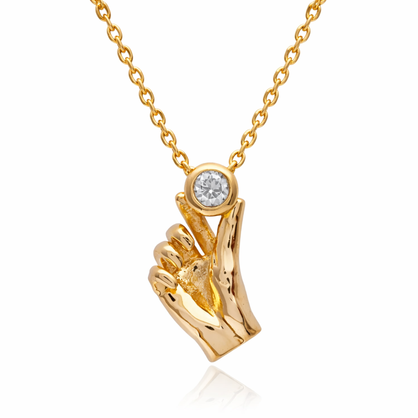 Korean Heart CZ Pendant Necklace