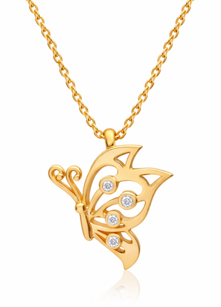 Butterfly CZ Pendant Necklace By 2wist Designs