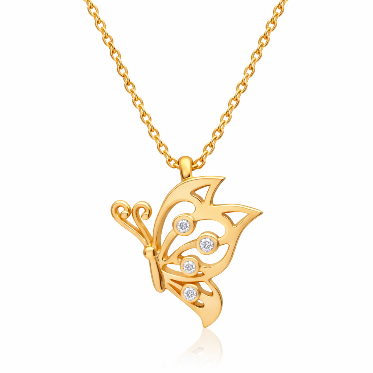 Butterfly CZ Pendant Necklace