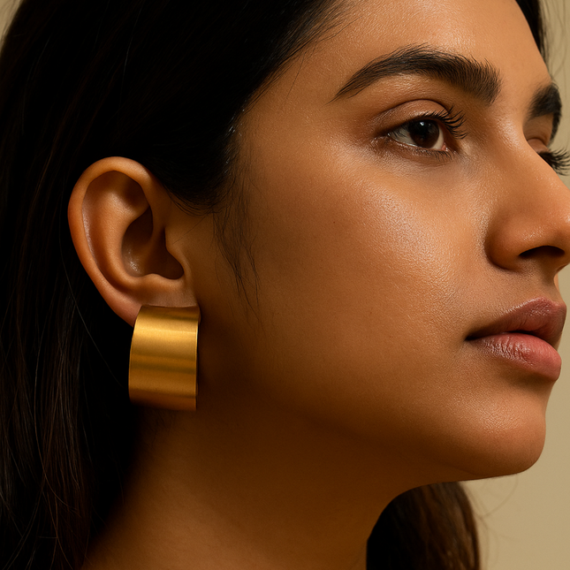 Gold Wide Hoop Earrings