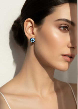 Evil Eye Enamel Stud Earrings By 2wist Designs