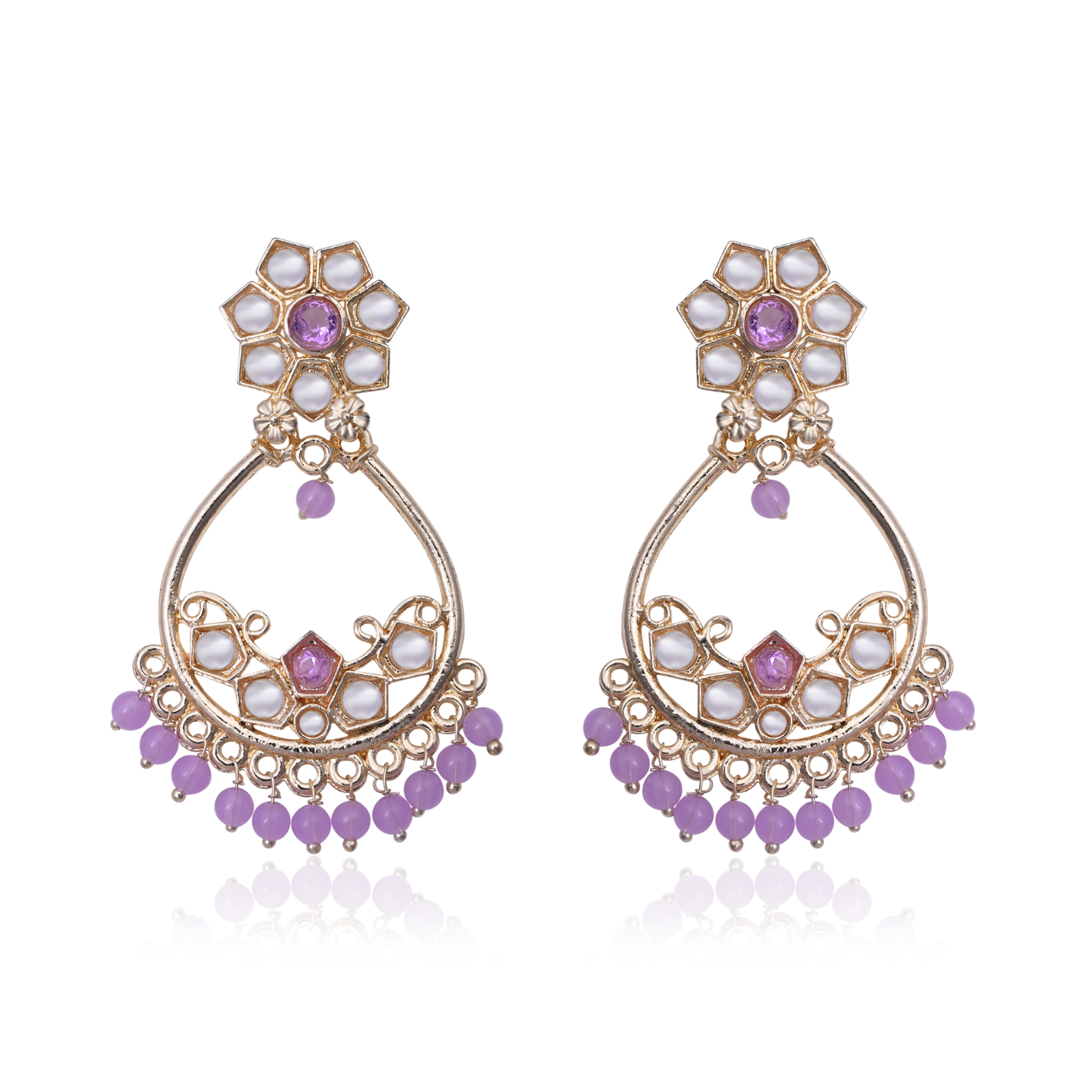 Lavender Stone Accent Earrings