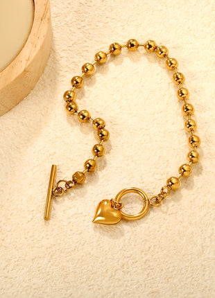 Heart Charm Ball Bead Bracelet By 2wist Designs
