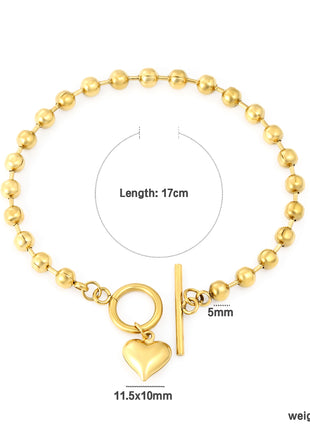 Heart Charm Ball Bead Bracelet By 2wist Designs