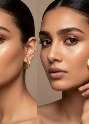 Matte Gold Teardrop Hoop Earrings By 2wist Designs