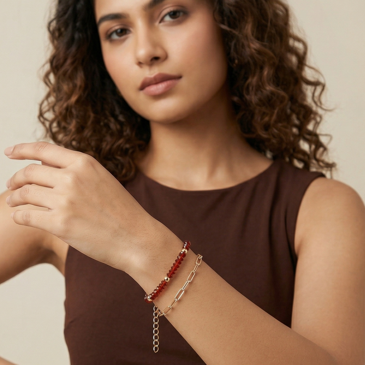 Gold Link Bracelet Set Of 2