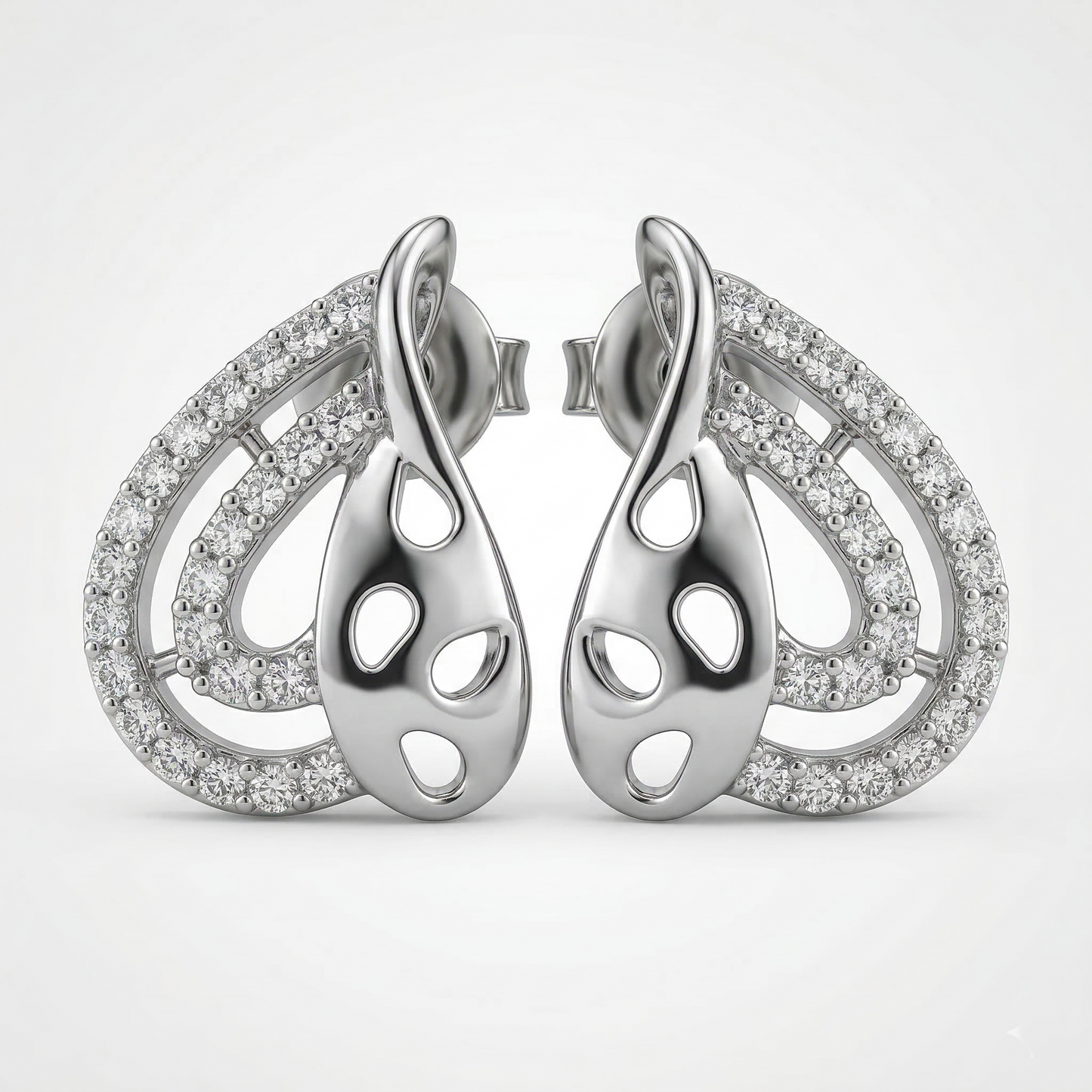 Elegant Leaf-Motif Floral Stone Pendant Set