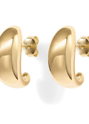 Exceptional Hoop Earrings Polished Chunky Bold Silhouette Golden Brass