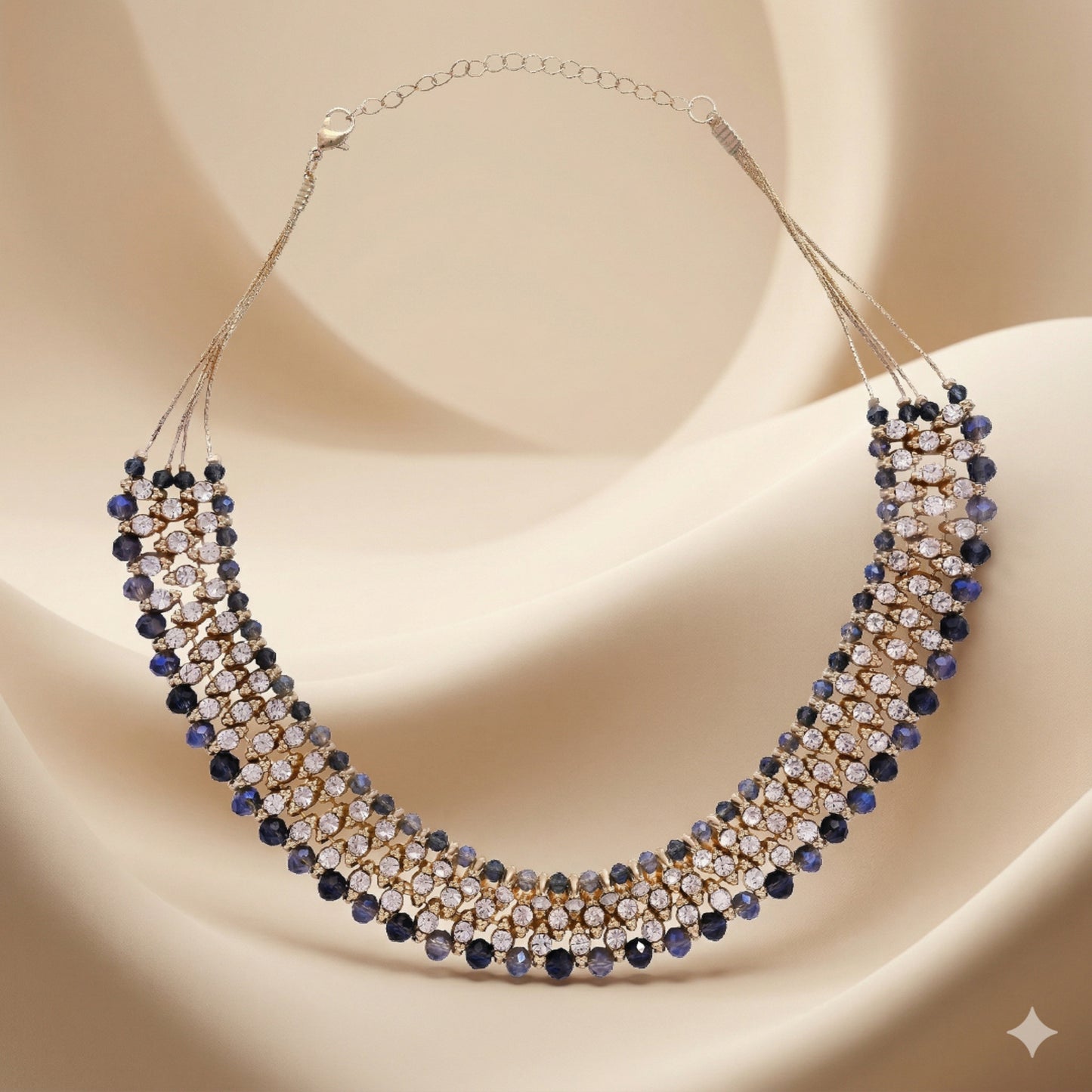 Handcrafted Beaded Multirow Statement Collar