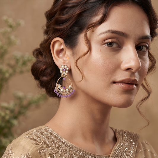 Lavender Stone Accent Earrings