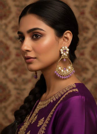 Lavender Stone Accent Earrings By 2wist Designs