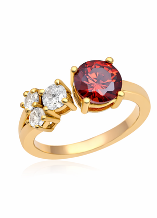 Red White Stone Ring By 2wist Designs